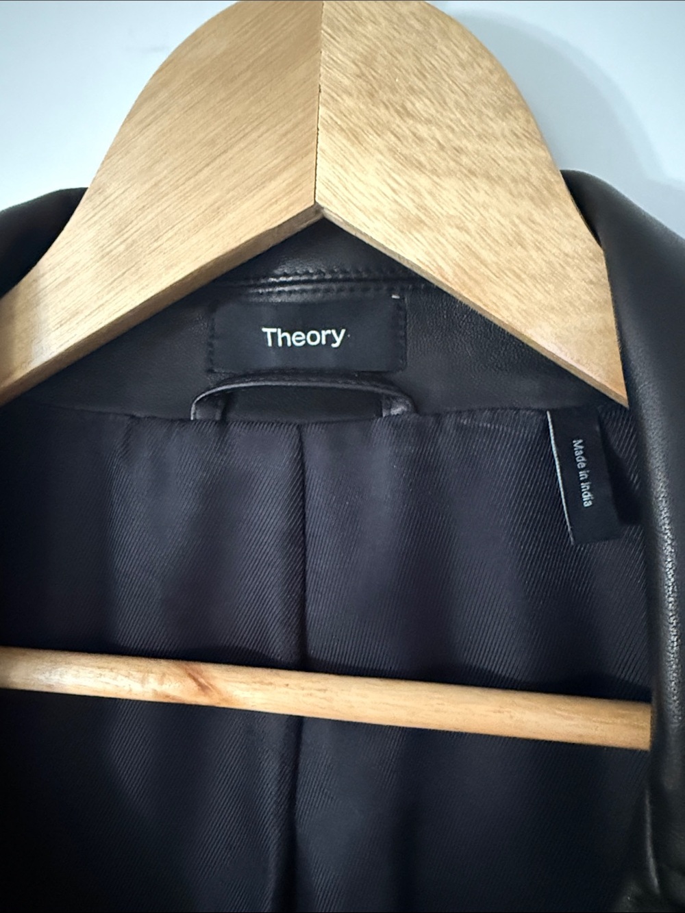 Theory Black Lambskin Leather Moto Jacket with Belted Hem - Picture 2 of 7